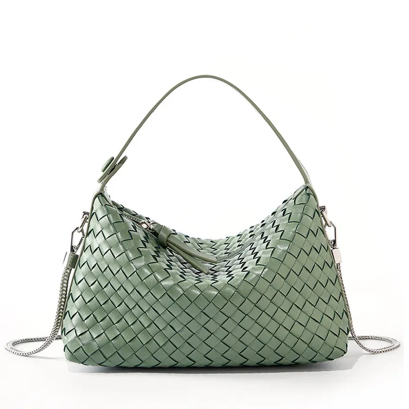 2024 Summer Collection: Luxurious Lambskin Woven Handbag for Women |  Handcrafted Versatile Vintage-Inspired Shoulder Crossbody Bag