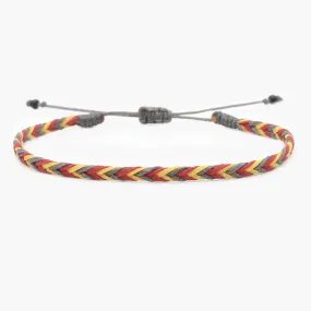 Adjustable Mini Braided Bracelet (Grey/Red)