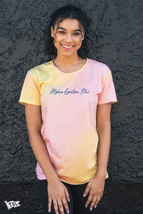 Alpha Epsilon Phi Script Sherbet Scoop Tee