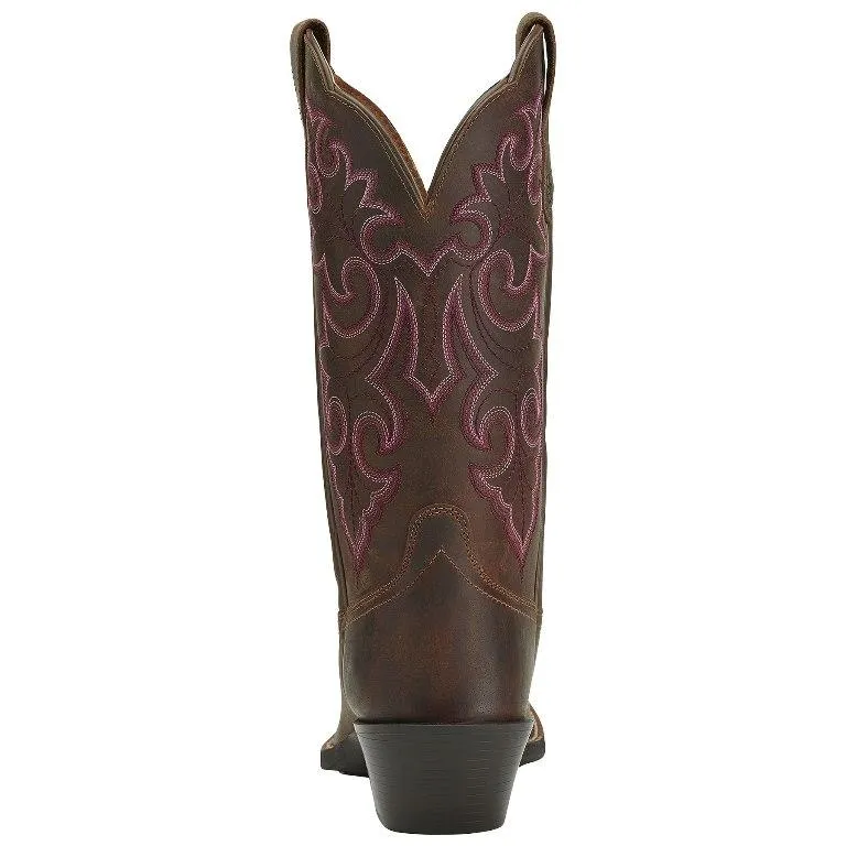 Ariat Women's Powder Brown Round Up Square Toe Western Cowgirl Boots 10014172