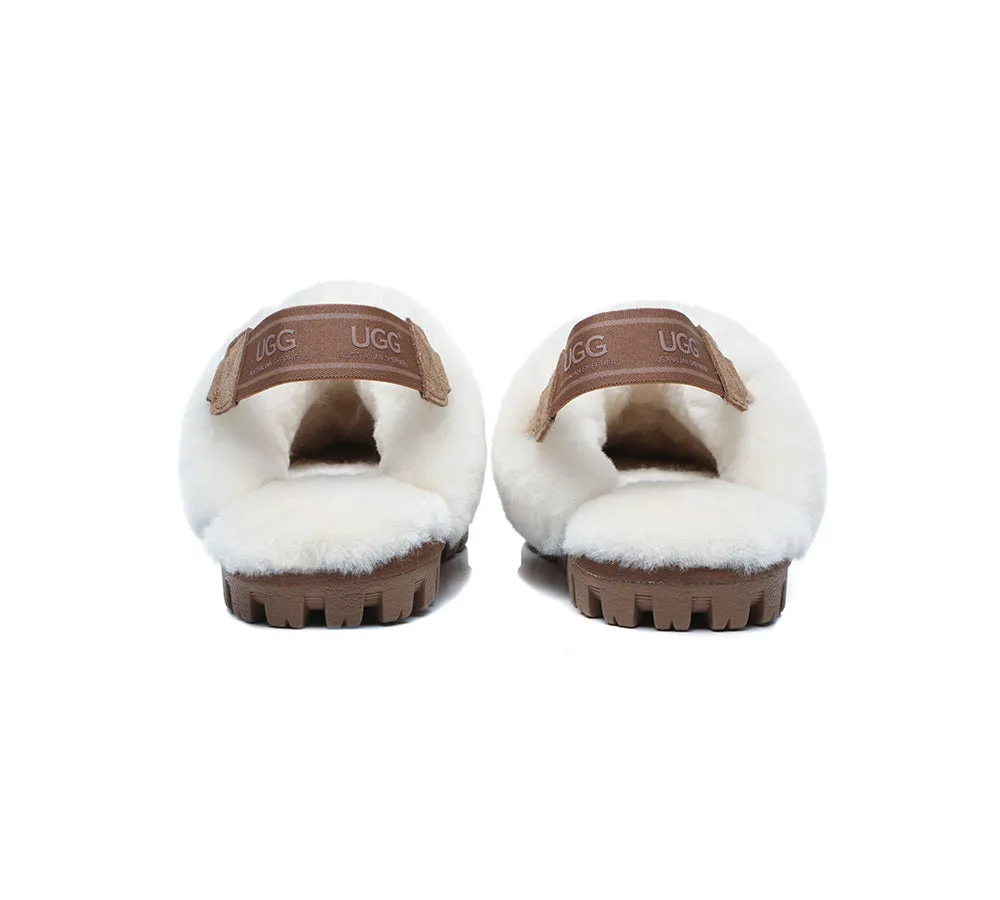 AUSTRALIAN SHEPHERD® UGG Sheepskin Wool Removable Strap Slingback Slippers Suzie