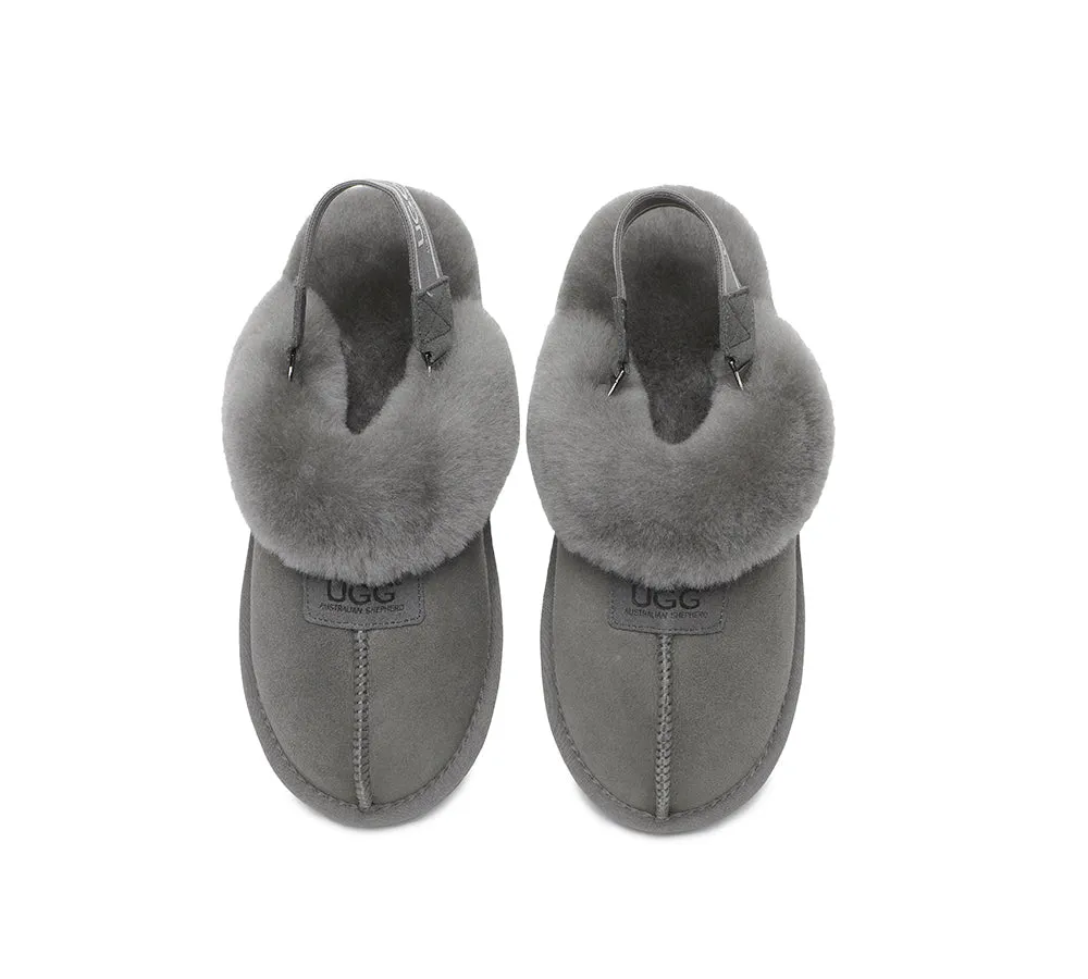 AUSTRALIAN SHEPHERD® UGG Sheepskin Wool Removable Strap Slingback Slippers Suzie