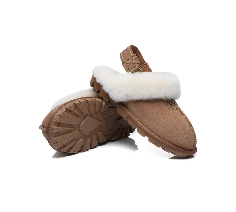 AUSTRALIAN SHEPHERD® UGG Sheepskin Wool Removable Strap Slingback Slippers Suzie