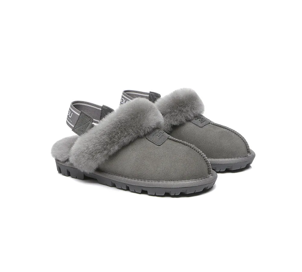 AUSTRALIAN SHEPHERD® UGG Sheepskin Wool Removable Strap Slingback Slippers Suzie