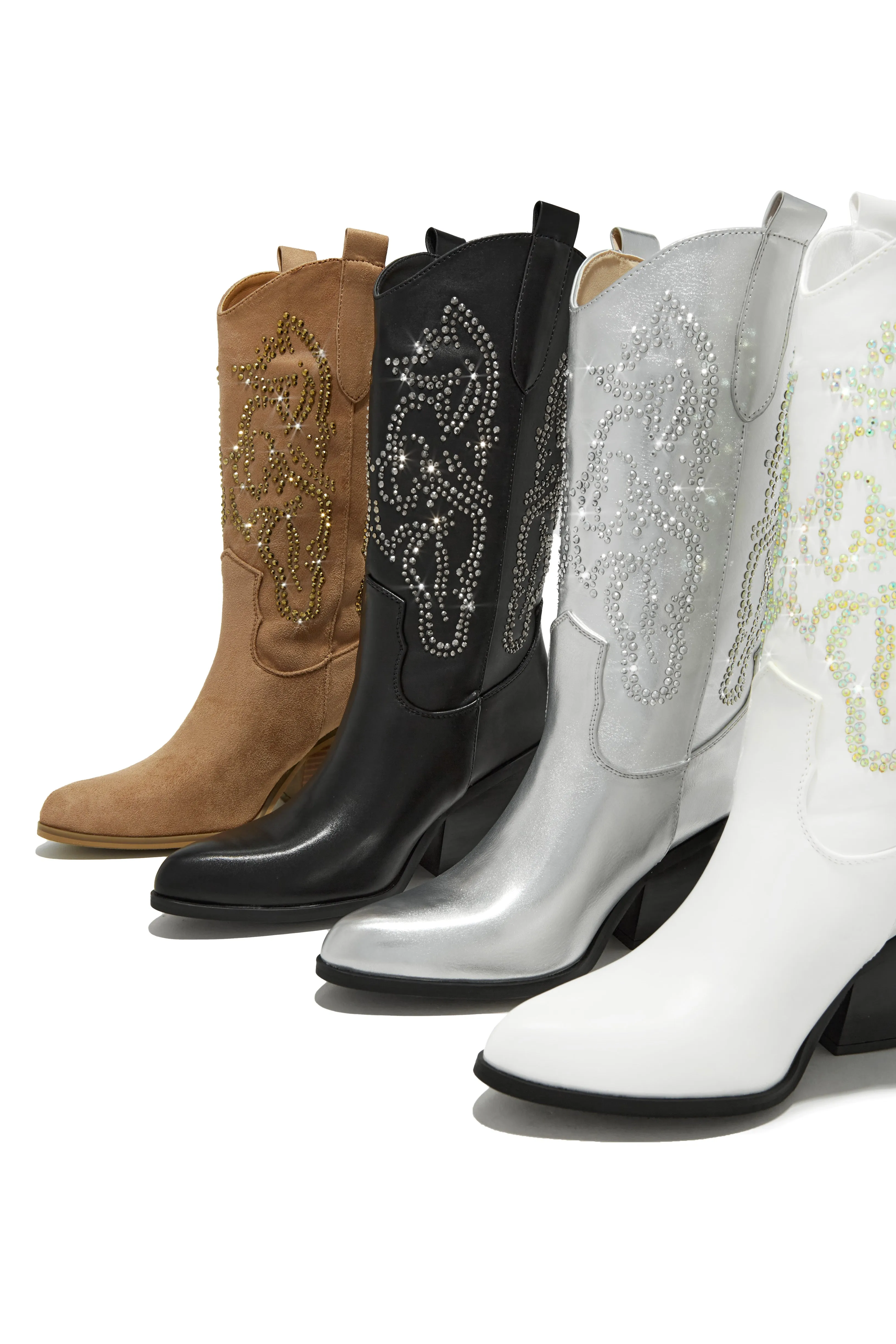 Best In The West Embellished Cowgirl Boots - Taupe