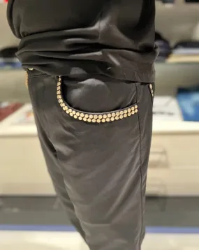 Black Gold Pocket Studded Pants