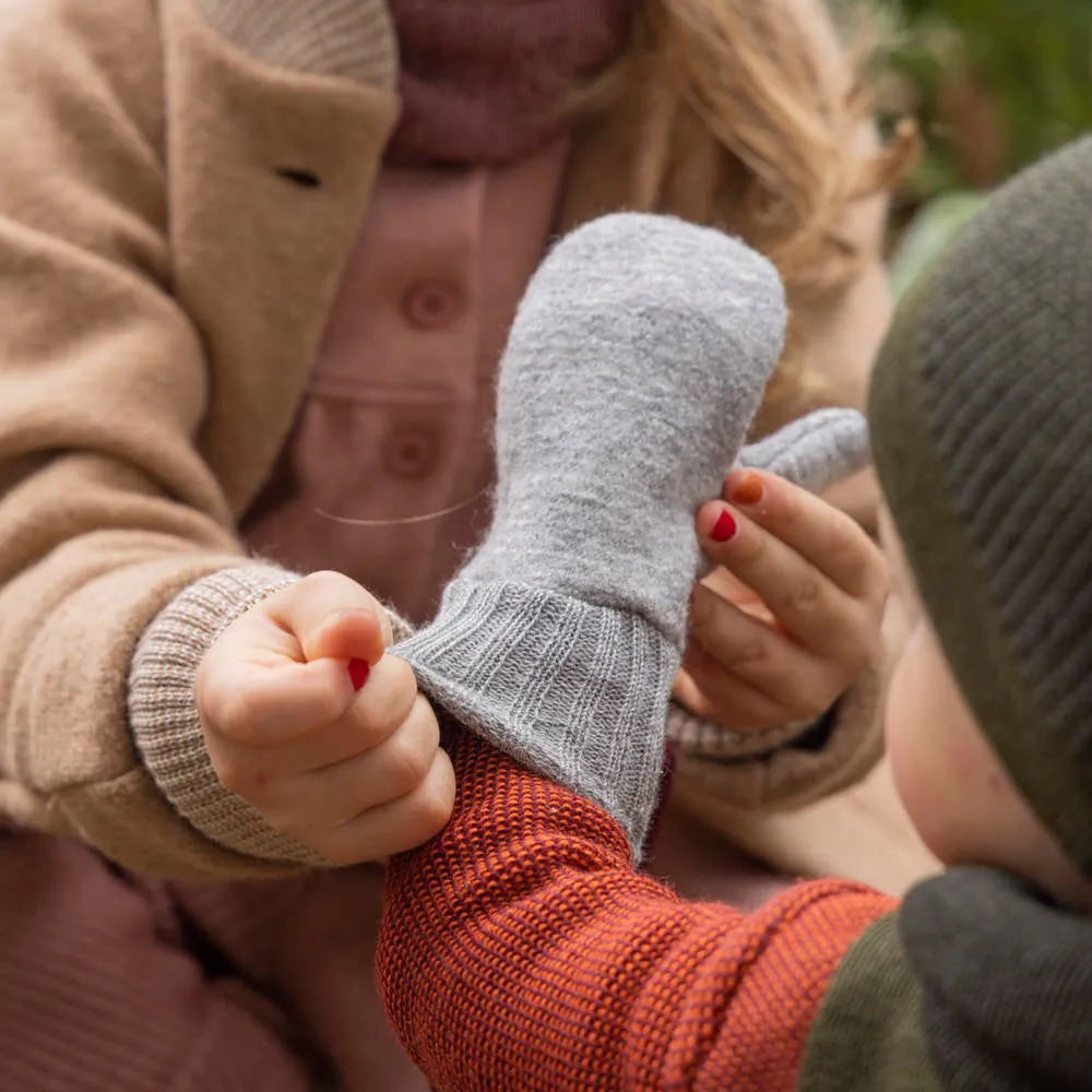 Boiled Wool Mittens (0-6y)