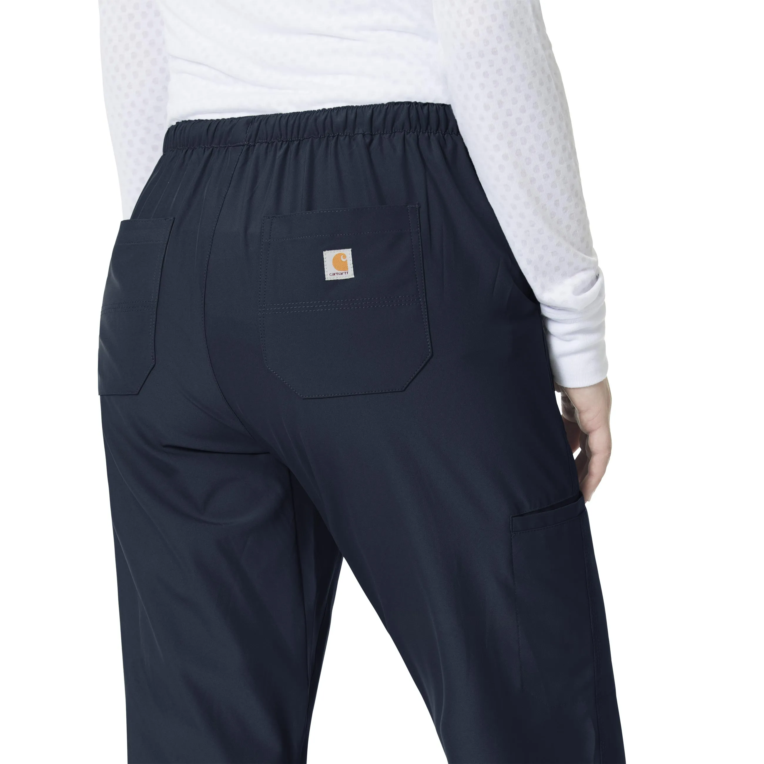 Carhartt Force Liberty Women's Flat Front Straight Leg Scrub Pant - Navy