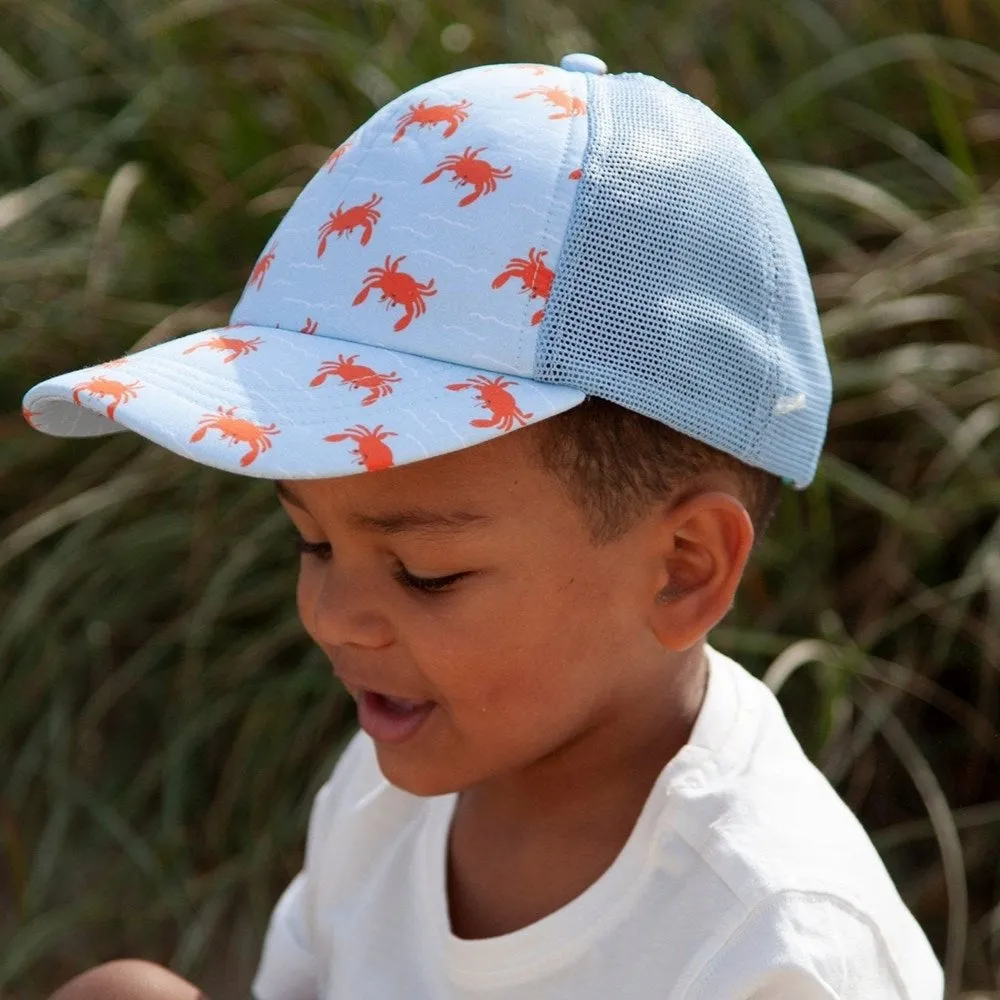 Crab Trucker Hat Blue Orange White M/L 4yrs