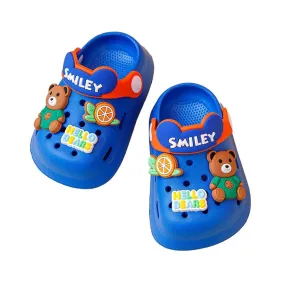 Dark Blue & Orange Bear, Slip on Clogs, Summer/Monsoon/ Beach Footwear for Toddlers and Kids, Unisex