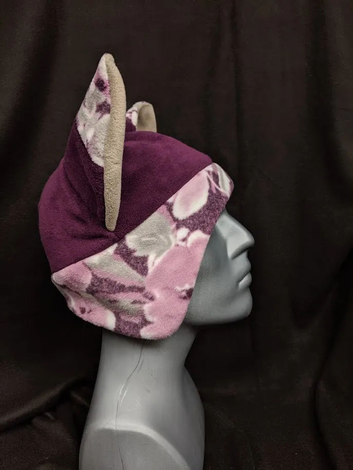 Dark Purple Floral Fox Hat