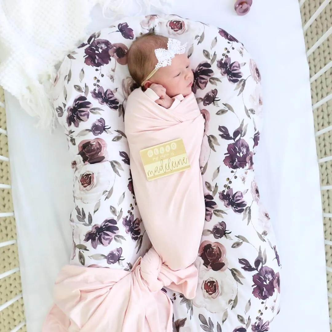 Demi's Dusty Purple Floral Oversized Swaddle Blanket