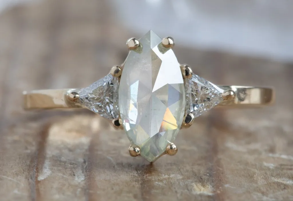 Design Your Own Custom Natural Golden Green Diamond Engagement Ring