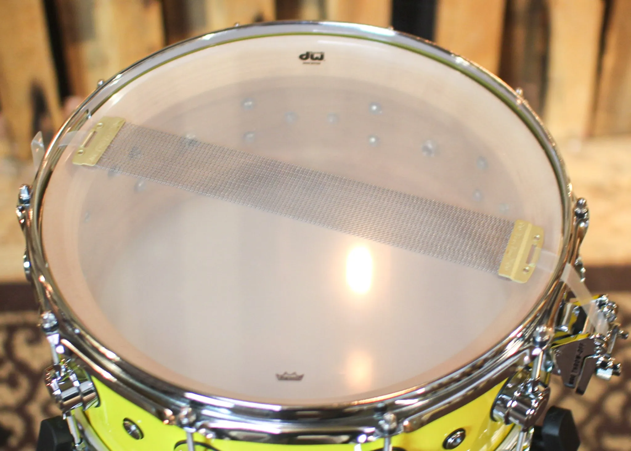 DW 5.5x14 Collector's Maple Solid Chrome Yellow Super Solid Snare Drum - SO#1288930