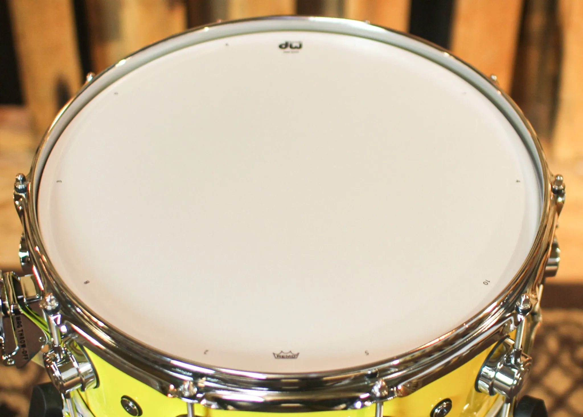 DW 5.5x14 Collector's Maple Solid Chrome Yellow Super Solid Snare Drum - SO#1288930