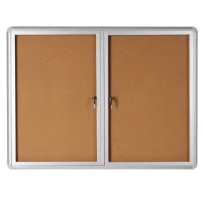 Enclosed Indoor Cork Bulletin Boards, Aluminum Frame