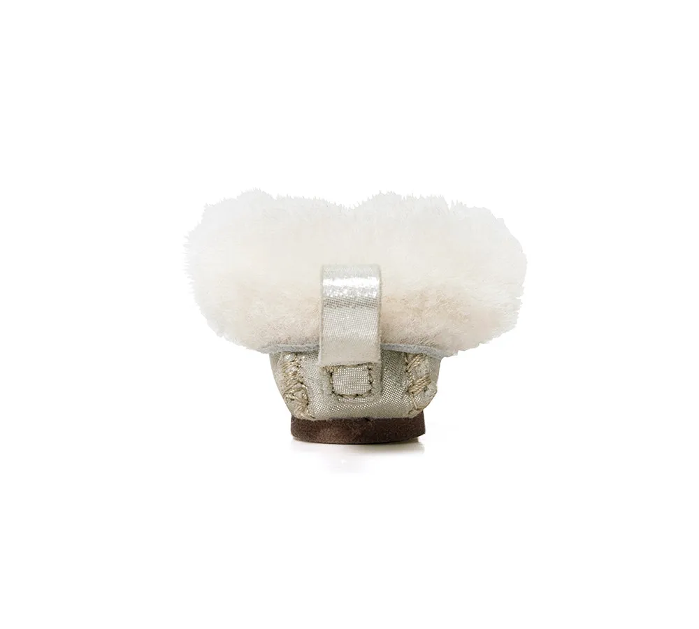 EVERAU® UGG Slippers Sheepskin Wool Popo Moccasin Keyrings