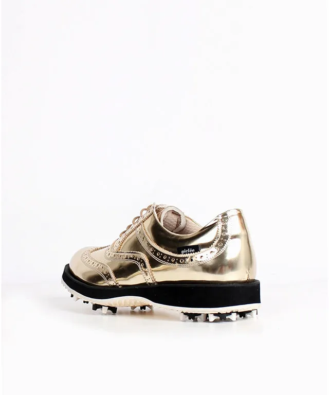 Giclee Unisex No.21 Premium Leather Golf Shoes - Gold