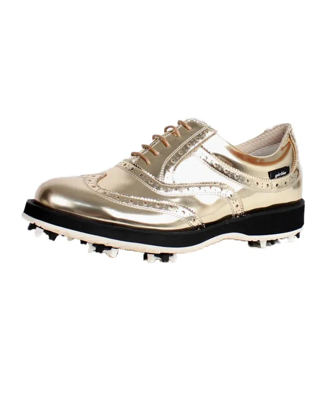 Giclee Unisex No.21 Premium Leather Golf Shoes - Gold