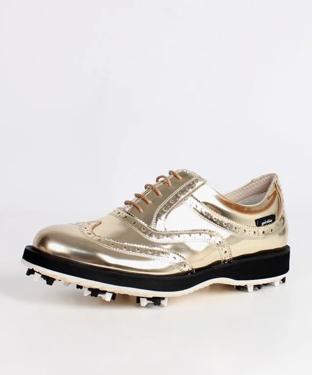 Giclee Unisex No.21 Premium Leather Golf Shoes - Gold