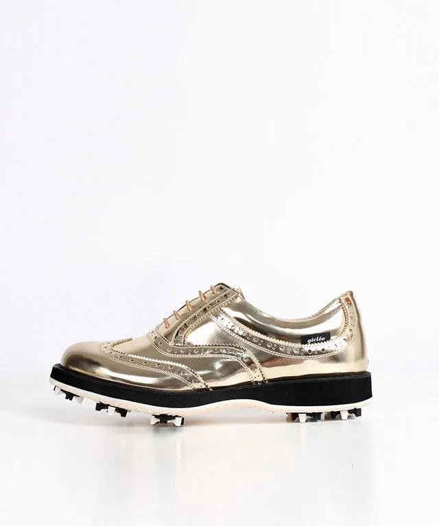 Giclee Unisex No.21 Premium Leather Golf Shoes - Gold