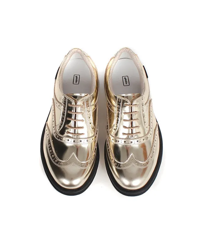 Giclee Unisex No.21 Premium Leather Golf Shoes - Gold