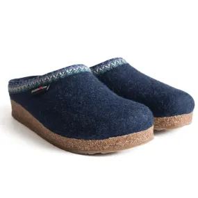 Haflinger Zig Zag Wool Clog - Captains Blue