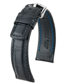 HIRSCH GRAND DUKE Alligator Embossed, Water Resistant Calfskin Watchband  025 28