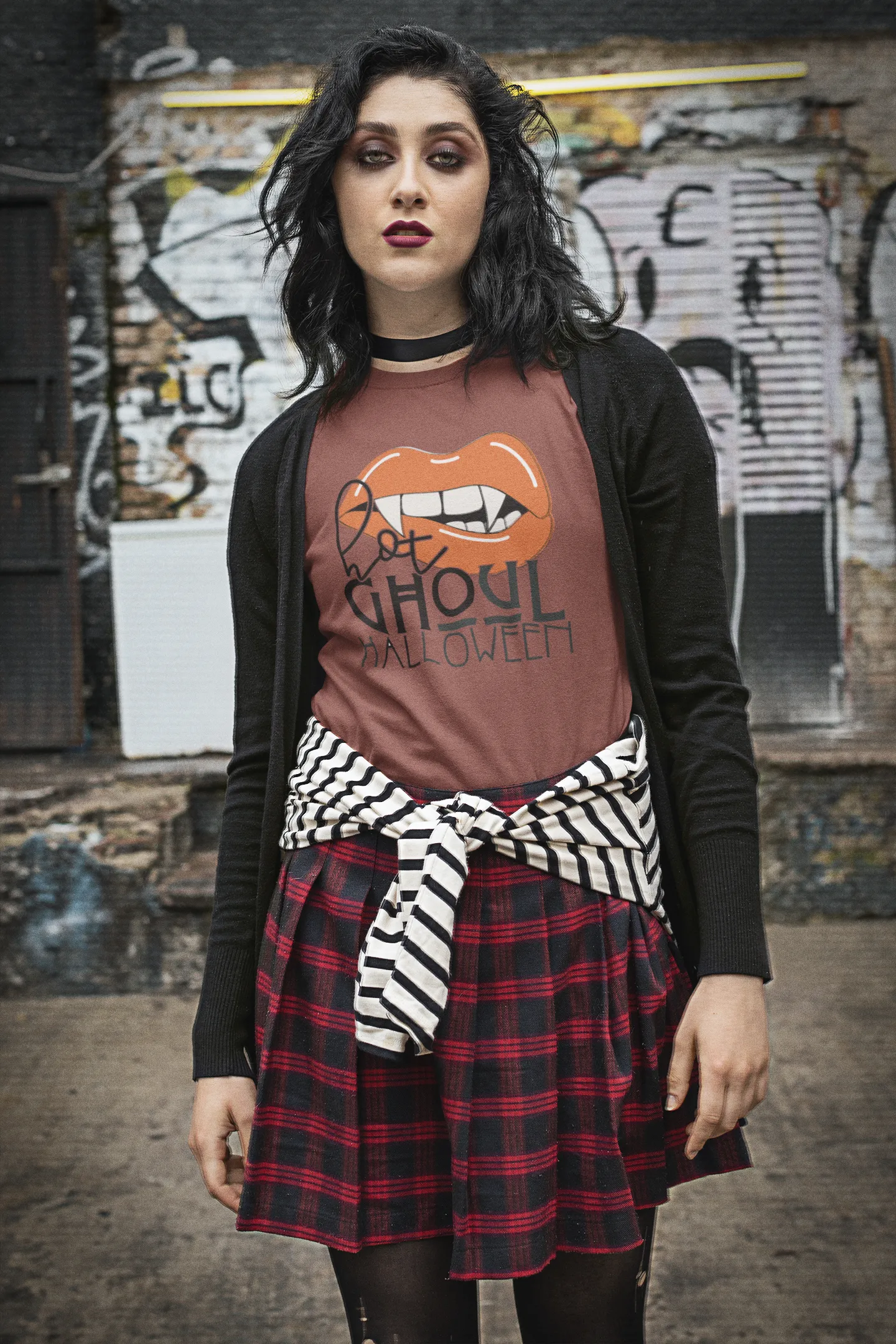 Hot Ghoul Halloween Vampire Lips Tee - Unisex Shirt