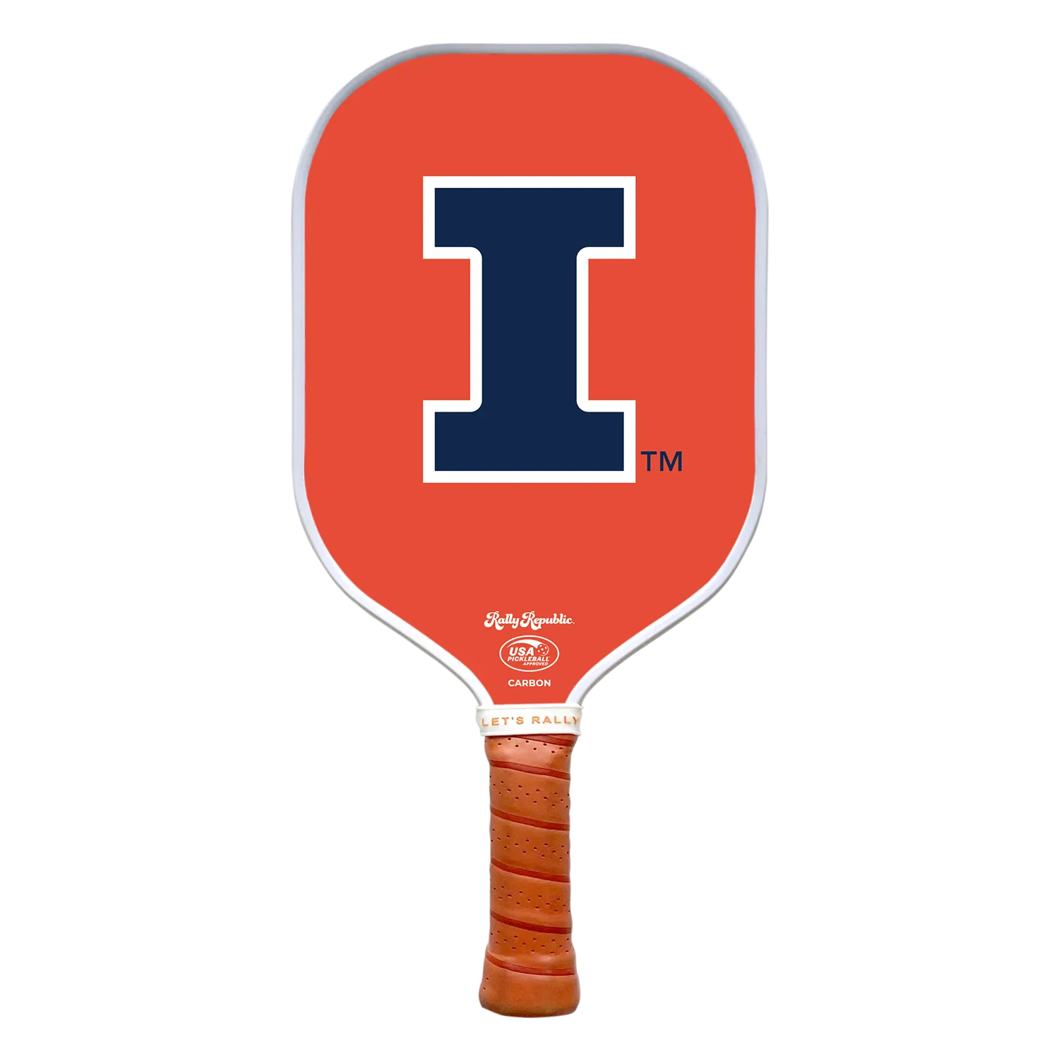 Illinois Fighting Illini Carbon Fiber Performance Pickleball Orange Paddle