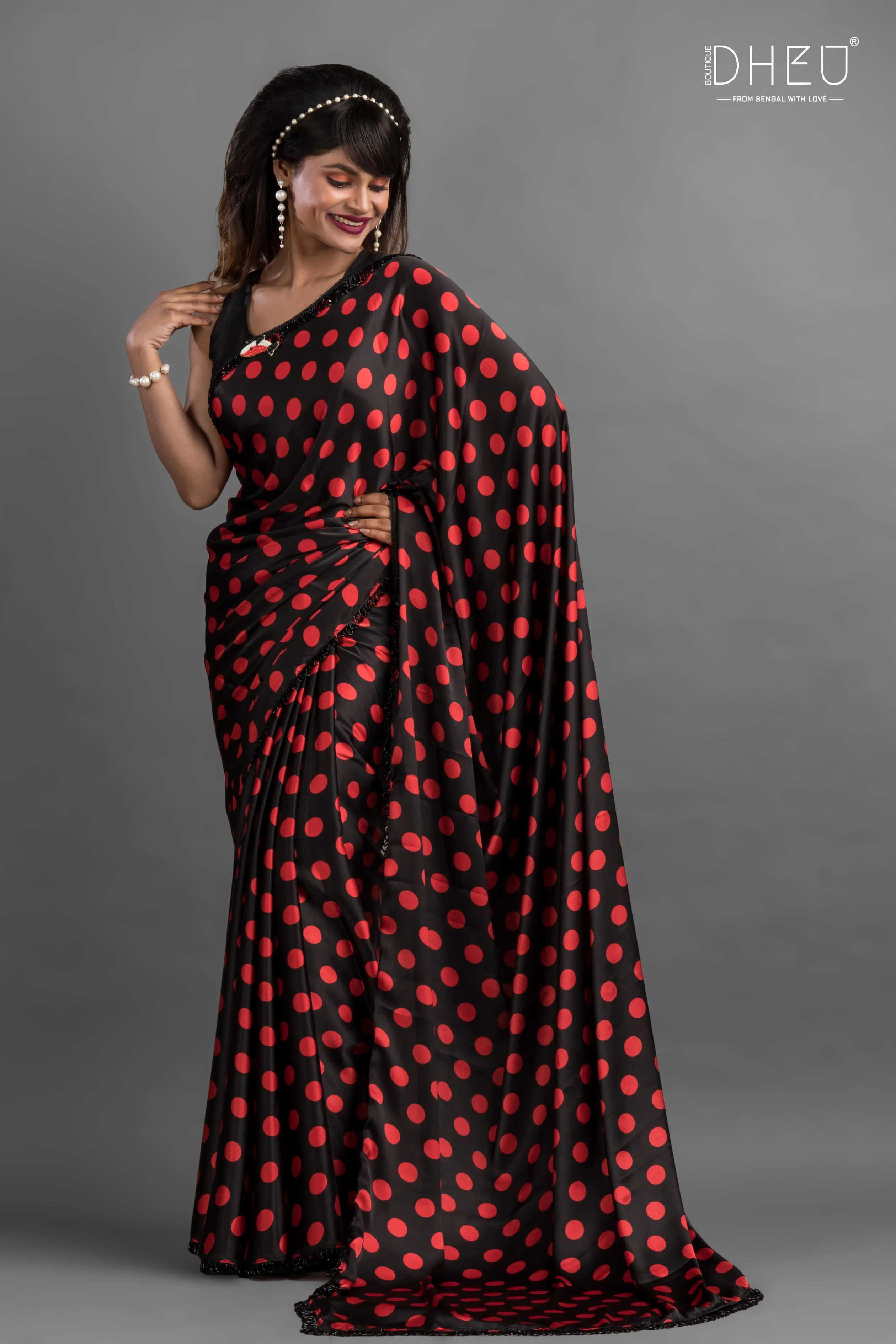 Jewel Thief - Dheu Exclusive Printed Satin Saree