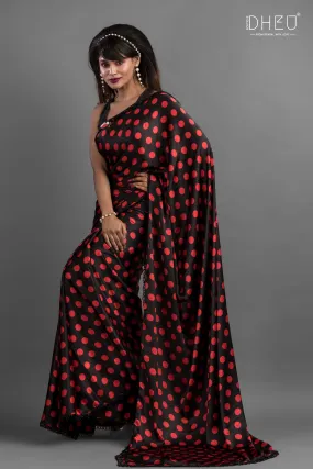 Jewel Thief - Dheu Exclusive Printed Satin Saree