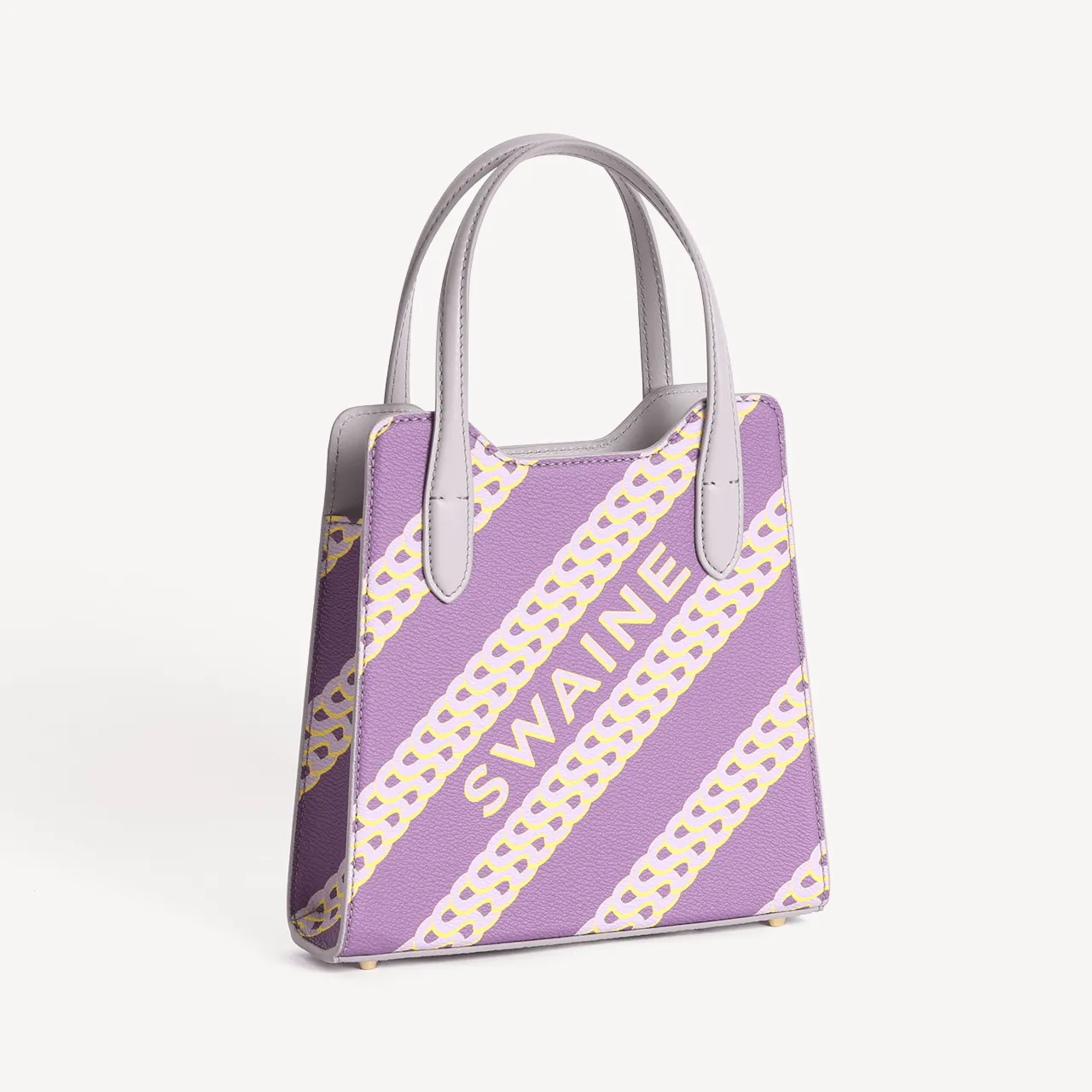 Mini Swaine Small Monogram Print - Yellow & Lilac