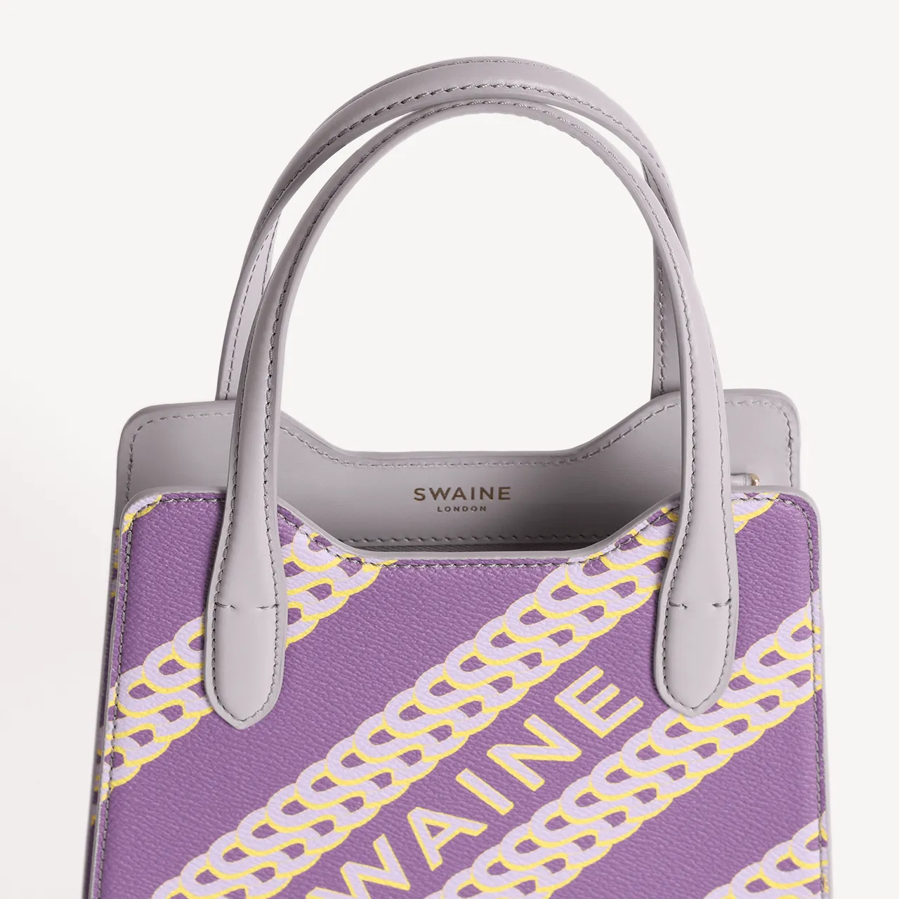 Mini Swaine Small Monogram Print - Yellow & Lilac