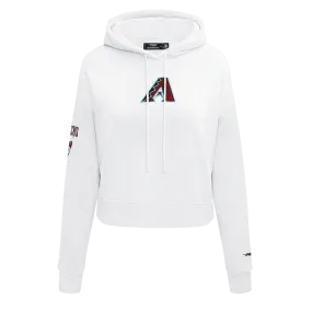 MLB ARIZONA DIAMONDBACKS CLASSIC WOMEN'S CROPPED FLC PO HOODIE (WHITE)