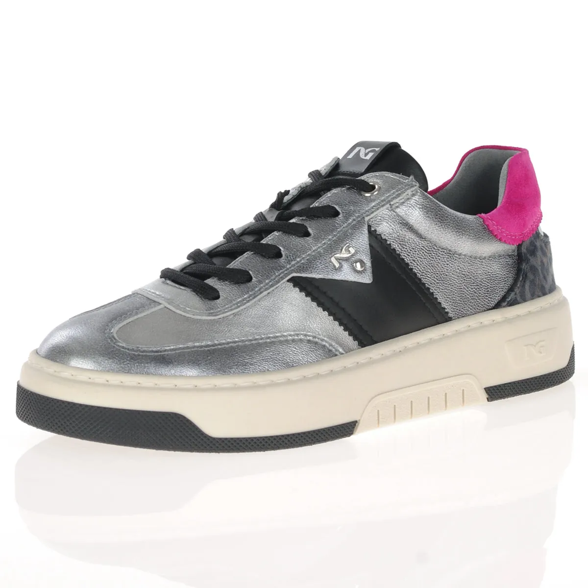 Nero Giardini Leather Trainers With Colour Block Heel