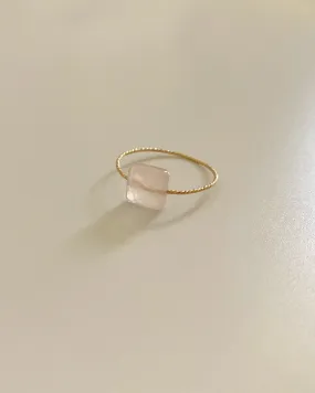 Rose Quartz Square Daily Serenity Ring