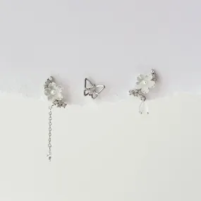 Silver Sakura Glistening Earrings