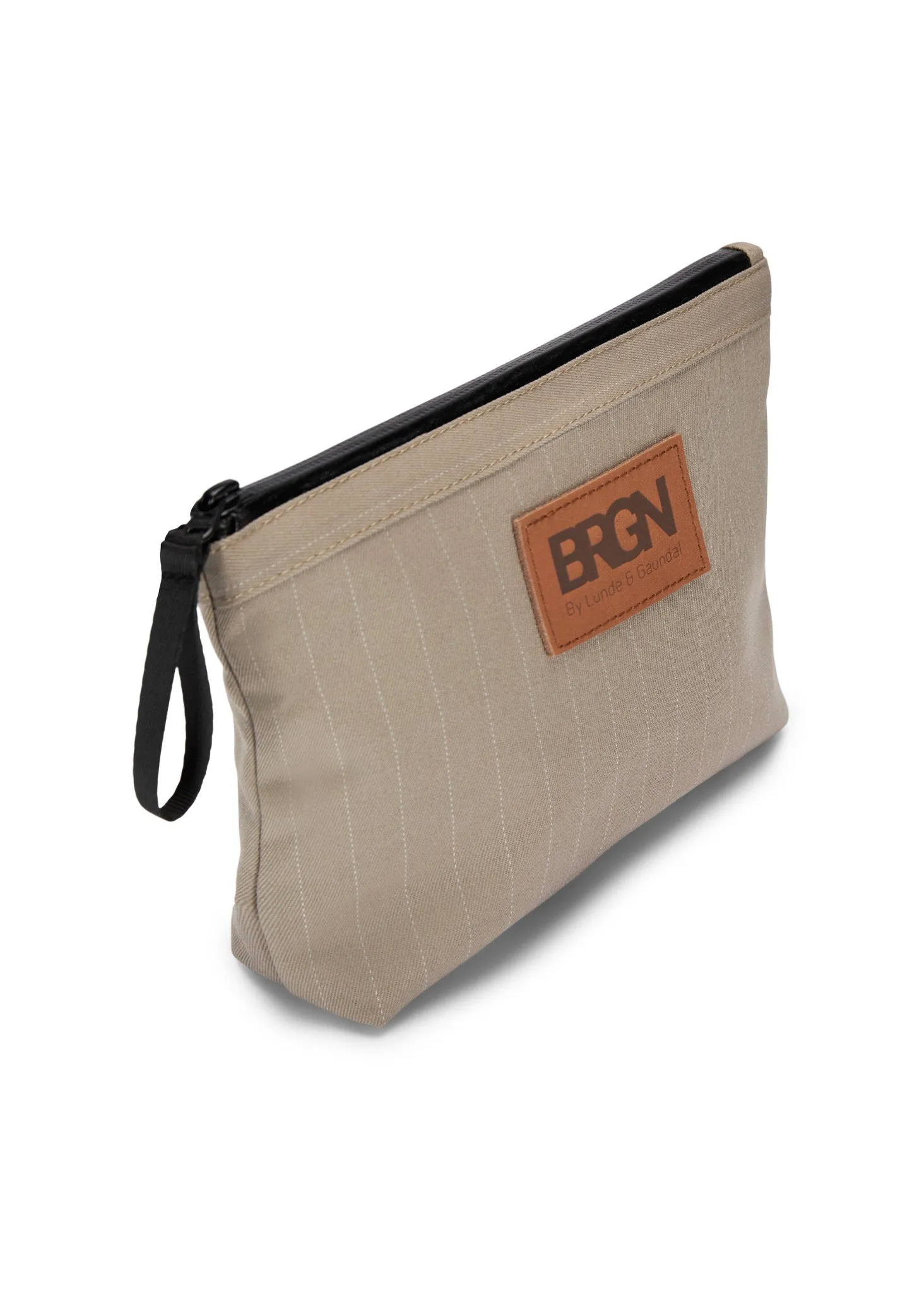 Small Pouch - Taupe Pinstripe