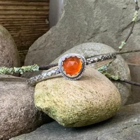 Sterling silver and Carnelian stacking bangle