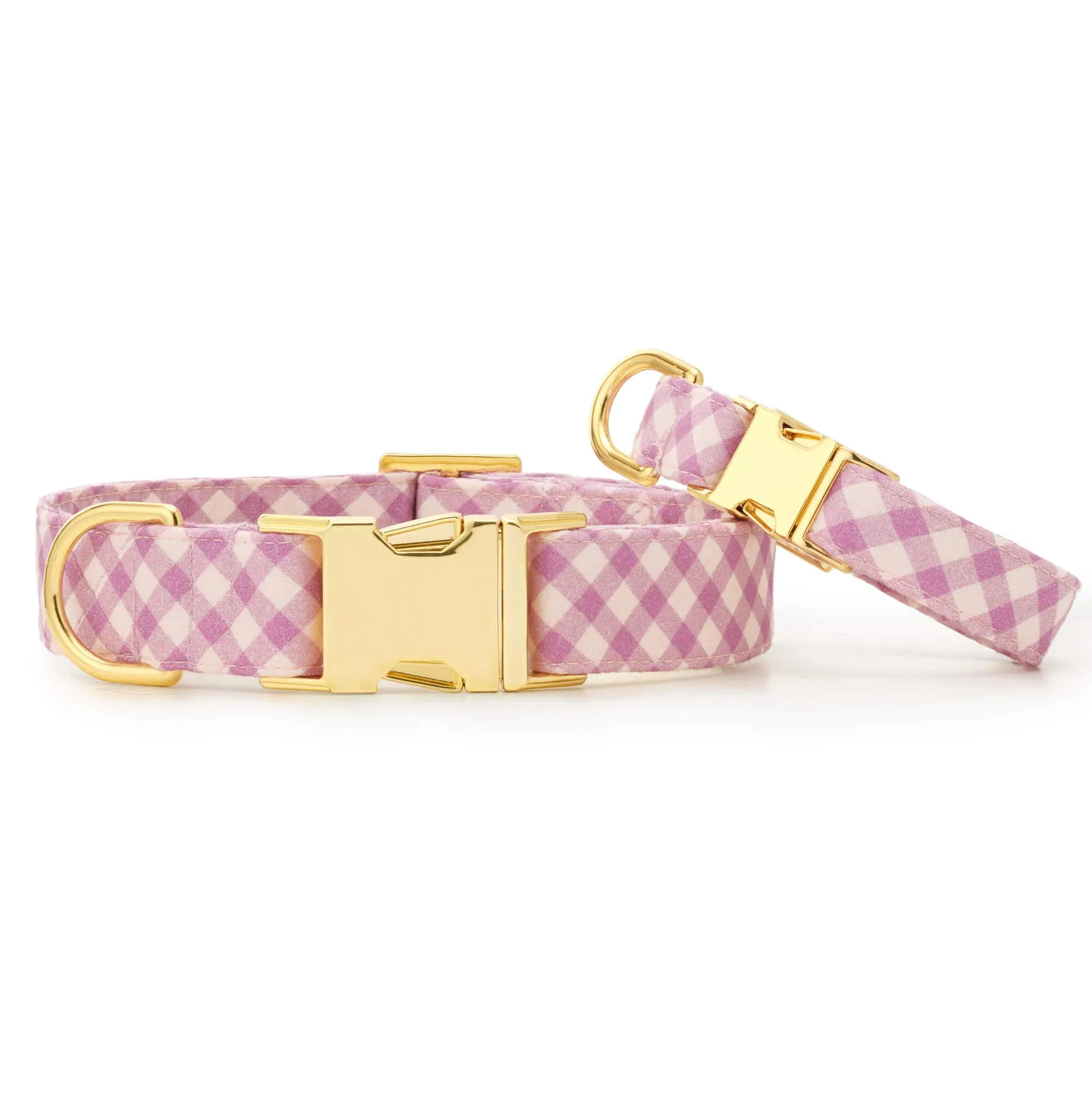 Thistle Gingham Dog Collar